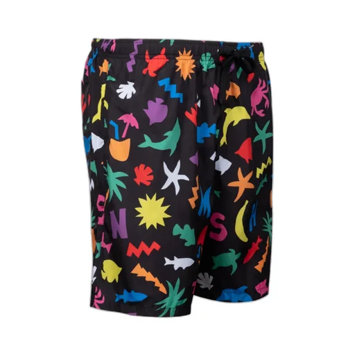Black Printed Shorts