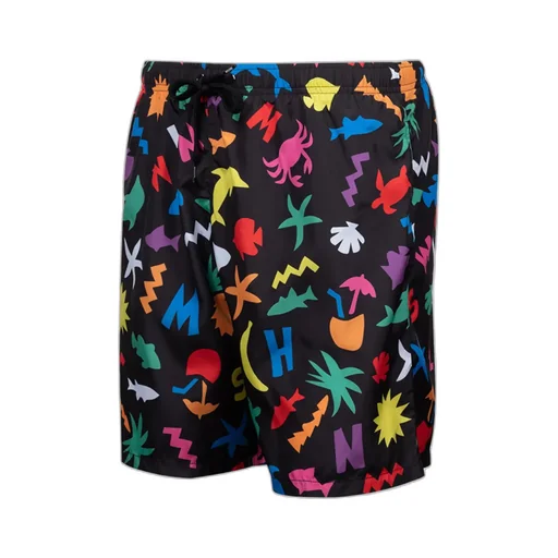 Black Printed Shorts