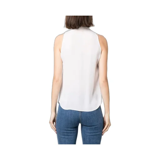 Moschino Sleeveless Pussy-Bow Buttoned Blouse