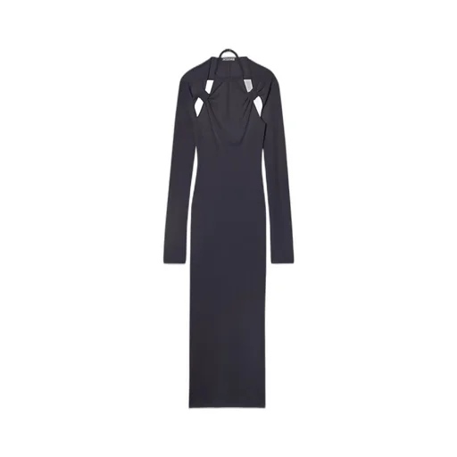 Navy Blue Hollowed-Out Dress