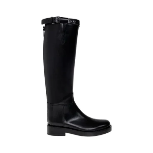 Ann Demeulemeester Buckle Detailed Round Toe Boots