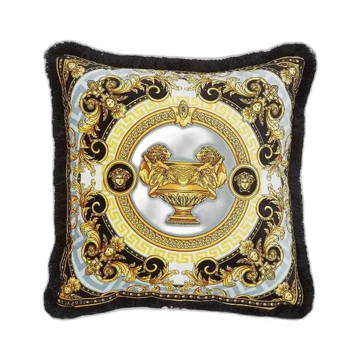 Versace Baroque Printed Fringed Cushion