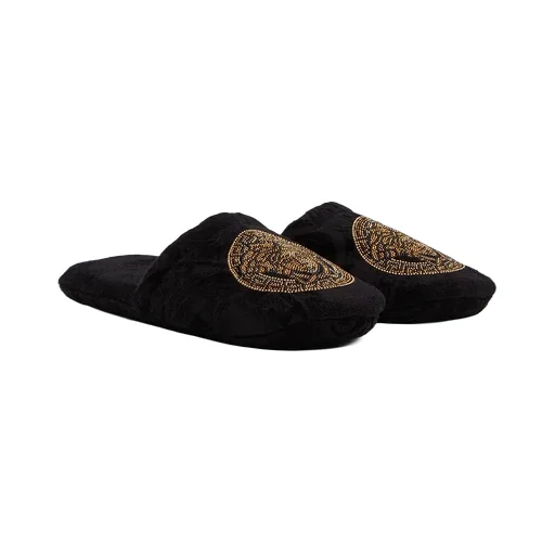 Versace Medusa Head Embellished Slippers