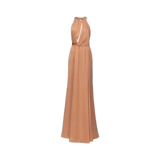 Halterneck Slit Front Gown
