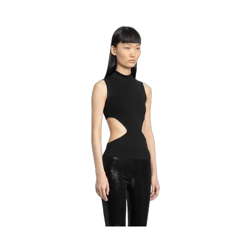 Ribbed-Knit Cut-Out Top