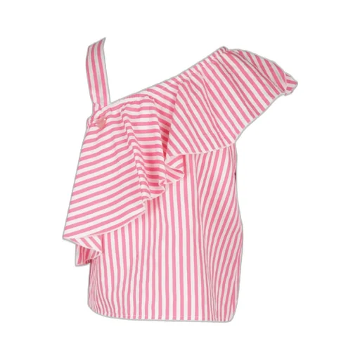 Monnalisa Striped One-Shoulder Top
