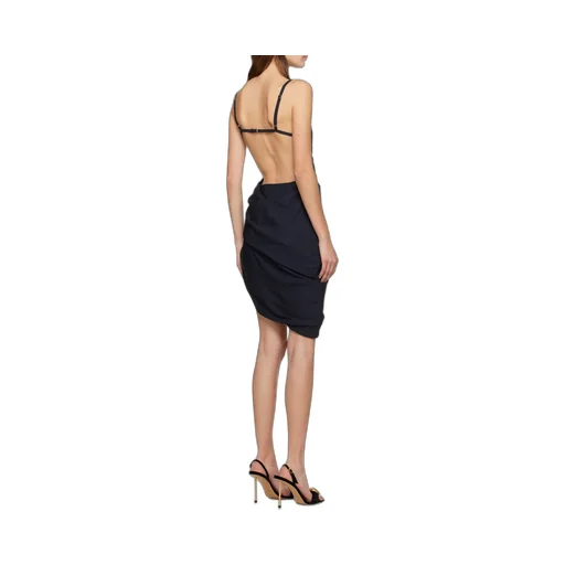 Jacquemus Asymmetric Draped Mini Dress