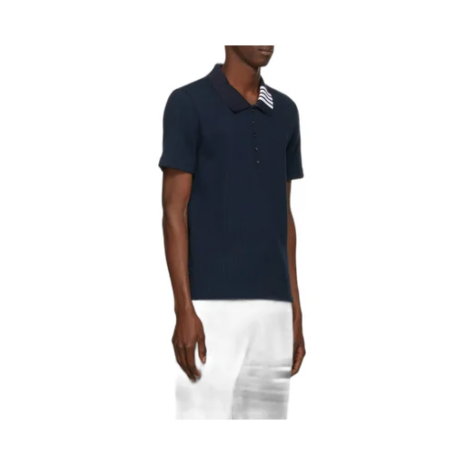 Ribbed Short-Sleeve Polo Shirt