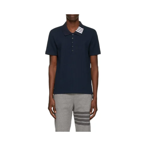 Ribbed Short-Sleeve Polo Shirt