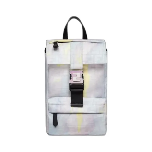 Yellow And Lilac Sunset Jacquard Fabric Backpack