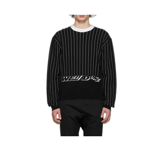 Black Striped Round Neck Sweater