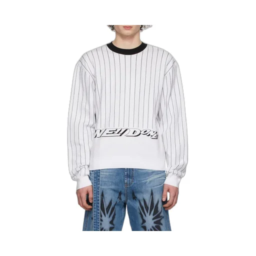 Striped Logo Round Neck Sweater