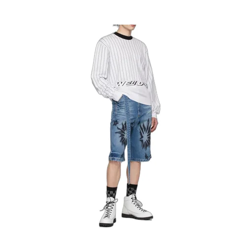 Striped Logo Round Neck Sweater