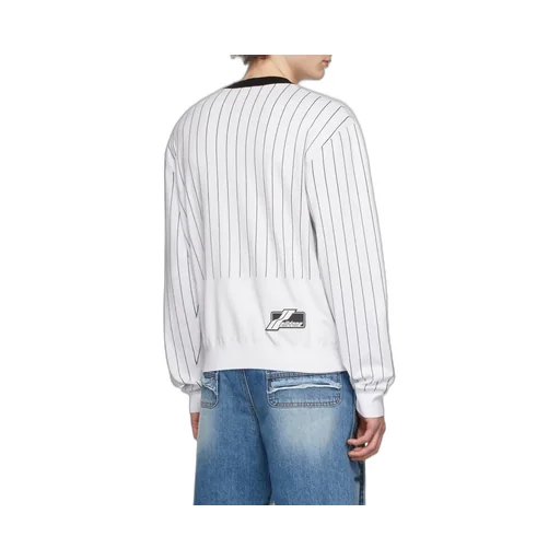 Striped Logo Round Neck Sweater