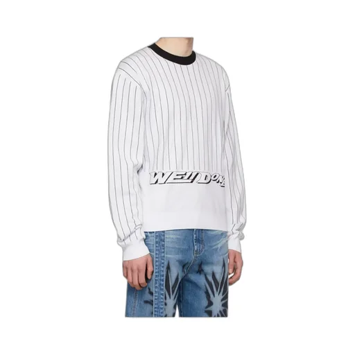 Striped Logo Round Neck Sweater