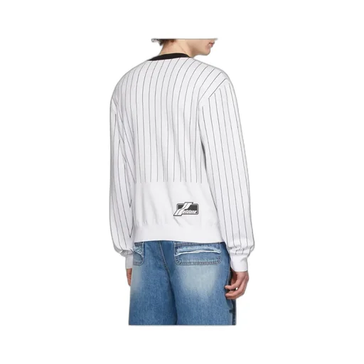 Striped Logo Round Neck Sweater