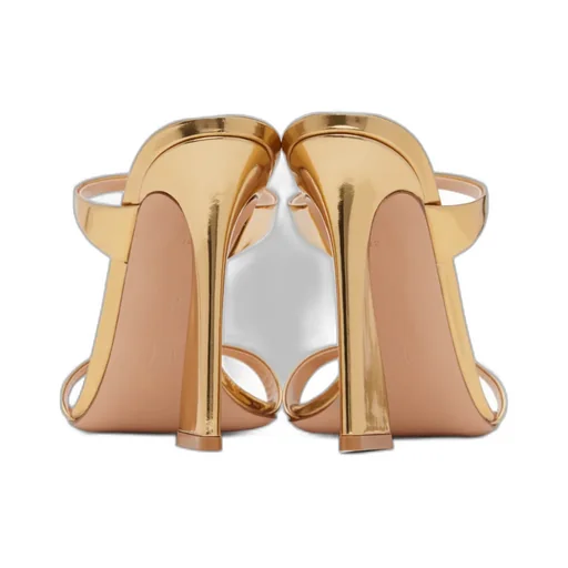 Metallic-Effect Leather Sandals