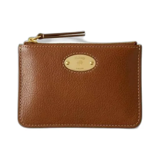 Mulberry Logo Engraved Zipped Coin Pouch