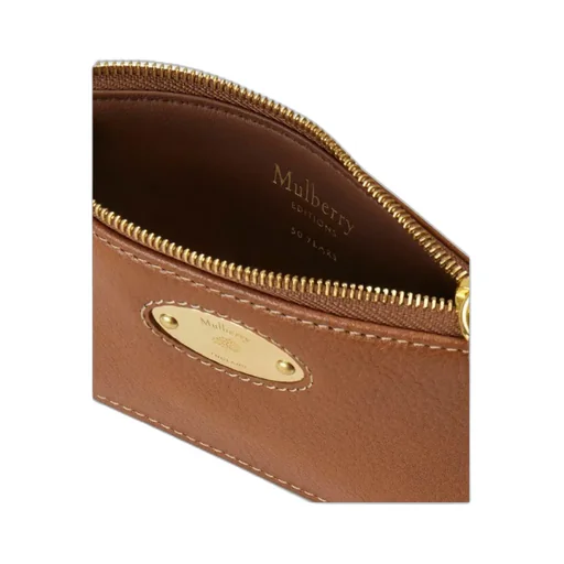 Mulberry Logo Engraved Zipped Coin Pouch