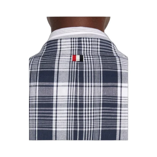 Navy Blue Plaid Armband Suit Jacket