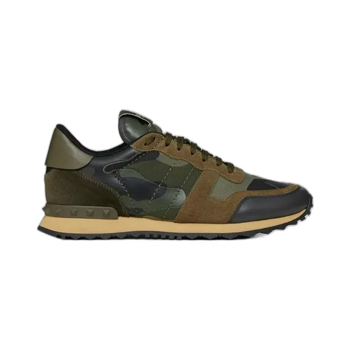 Valentino Garavani Rockrunner Camouflage-Print Lace-Up Sneakers