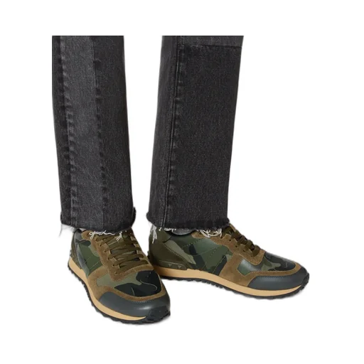 Valentino Garavani Rockrunner Camouflage-Print Lace-Up Sneakers