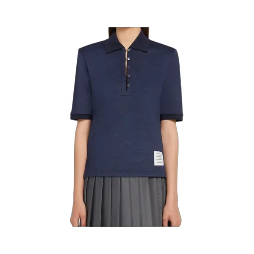 Floral Button-Detail Polo Top