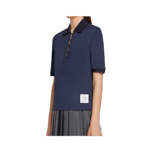 Floral Button-Detail Polo Top