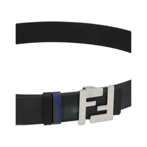 Abstract-Print Leather Belt