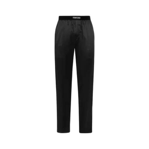 Tom Ford Logo Waistband Satin Pajama Trousers
