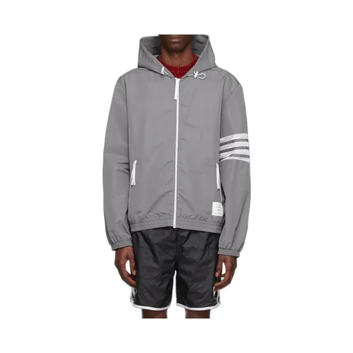 Thom Browne Ripstop Mesh 4-Bar Hooded Zip-Up Jacket
