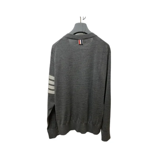 Stripe-Detail V-Neck Jumper