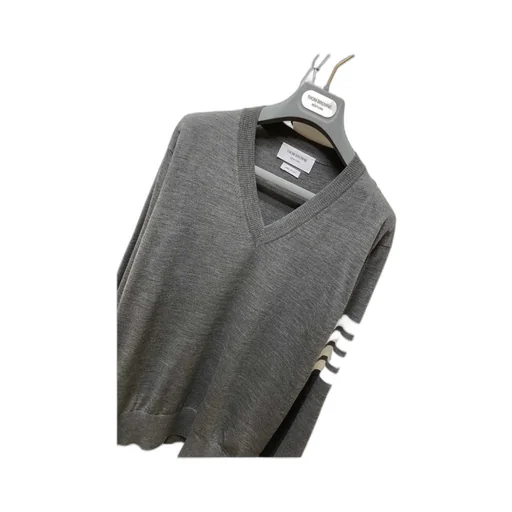 Stripe-Detail V-Neck Jumper