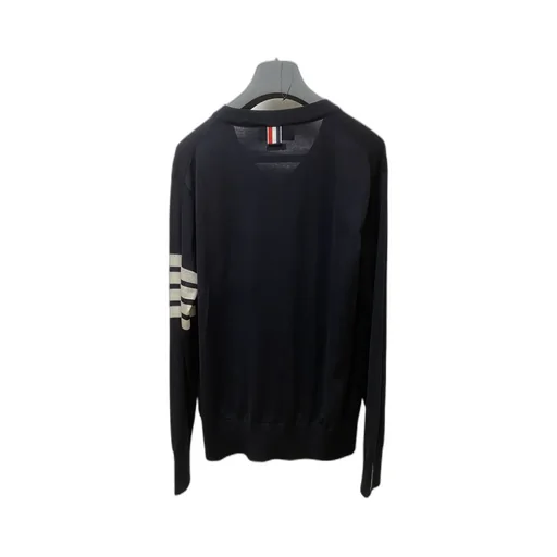 Striped V-Neck Merino Jumper