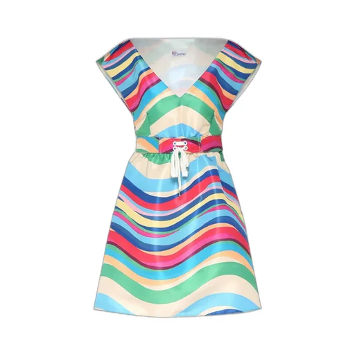 Printed Short-Sleeved Dress