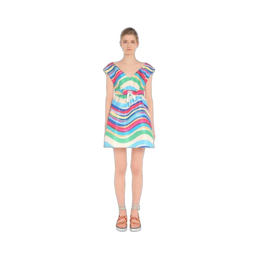 Printed Short-Sleeved Dress