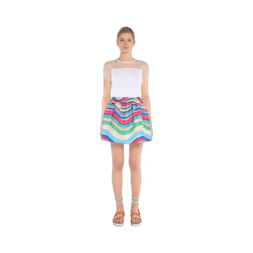 Rainbow Wave Print Skirt