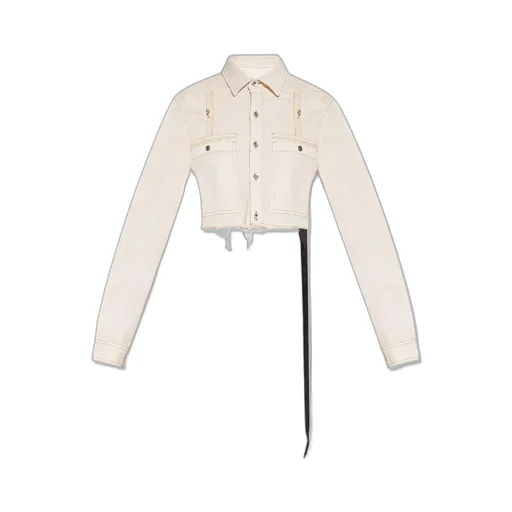Rick Owens Drkshdw Frayed Detailed Denim Jacket