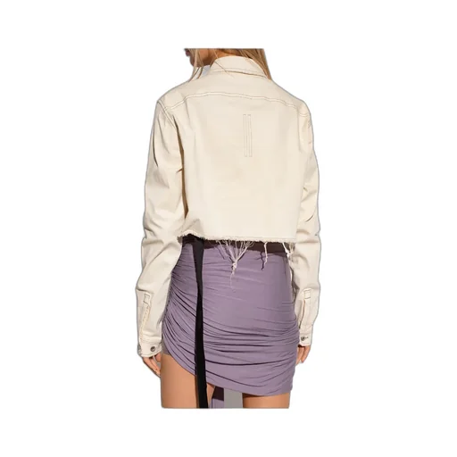 Rick Owens Drkshdw Frayed Detailed Denim Jacket