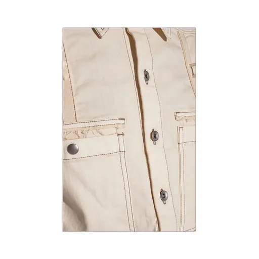 Rick Owens Drkshdw Frayed Detailed Denim Jacket