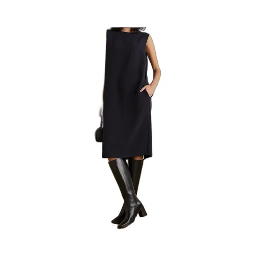 Round Collar Sleeveless Dress