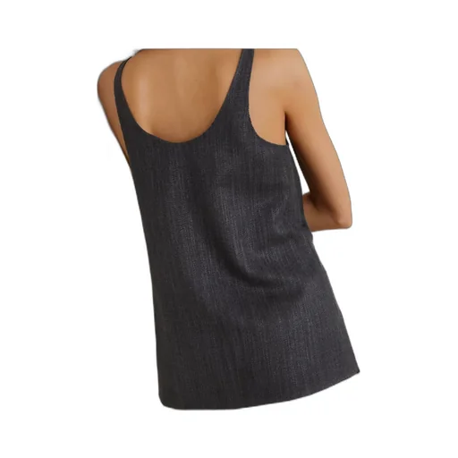 Logo Leather Trim Tank Vest