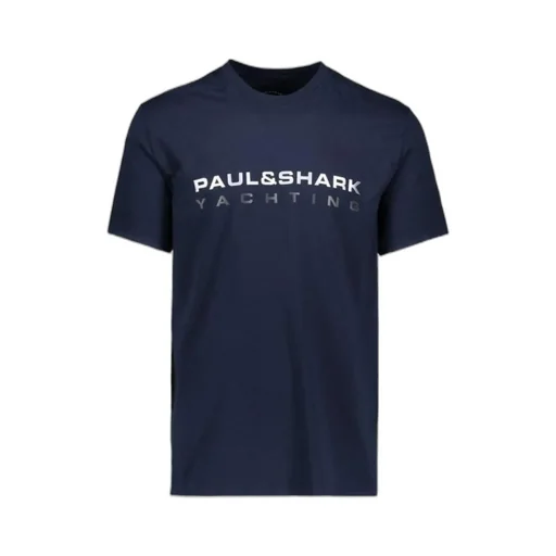 Navy Blue Round-Collar Short-Sleeved T-Shirt