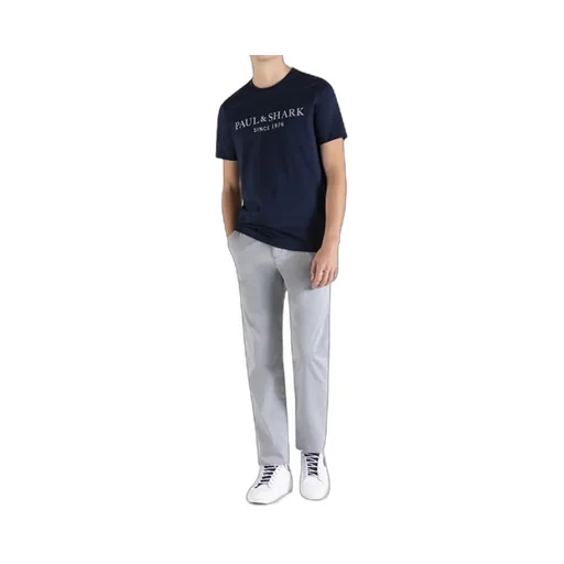 Navy Blue Round Collar Short-Sleeved T-Shirt