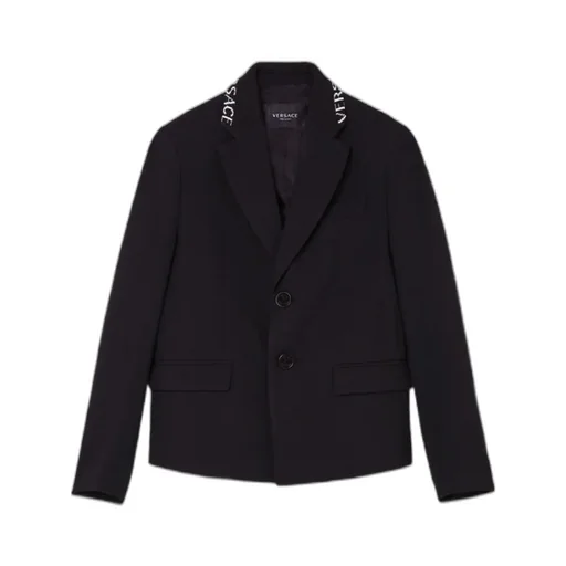 Intarsia Collar Logo Blazer