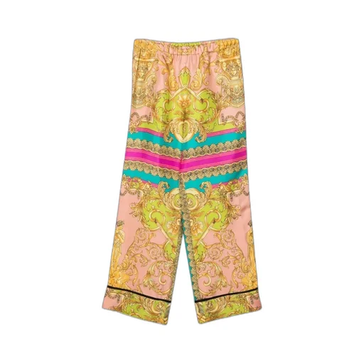 Versace Kids All-Over Patterned Wide Leg Trousers