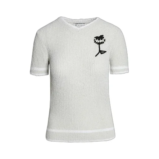 Maison Margiela Flower Detailed Knitted Top