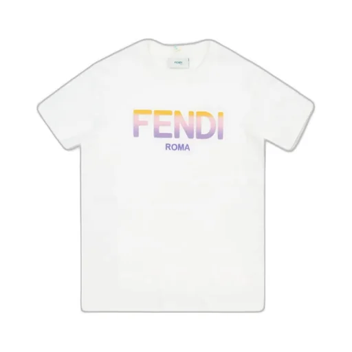 Fendi Kids Logo Printed Crewneck T-Shirt