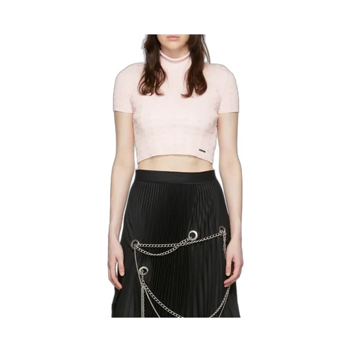 Rayon Short-Sleeved High-Necked T-Shirt