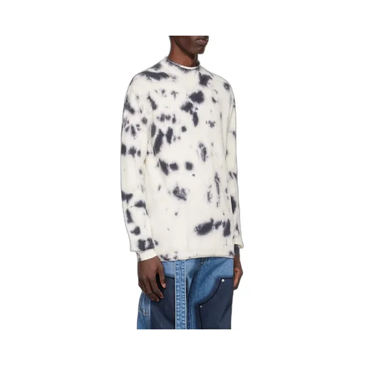 Tie-Dyed Round-Neck Knitted Pullover